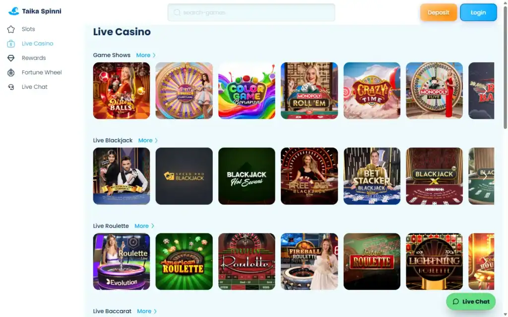 Taika Spinni Casino: Live Casino