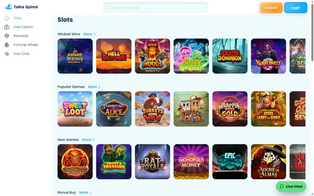 Taika Spinni Casino: Slots