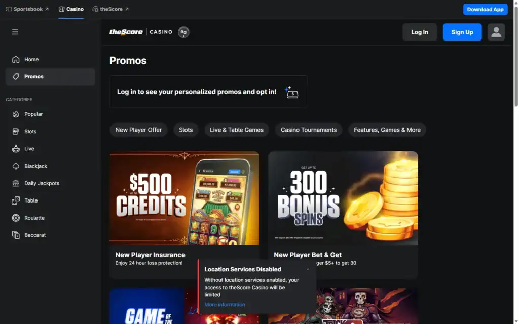 theScore Casino: Bonus