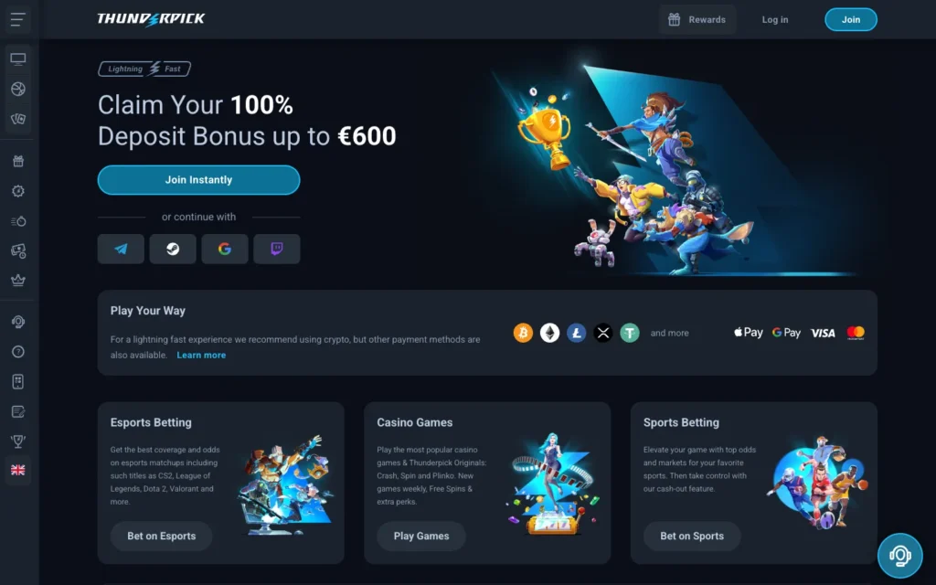 Thunderpick: Homepage