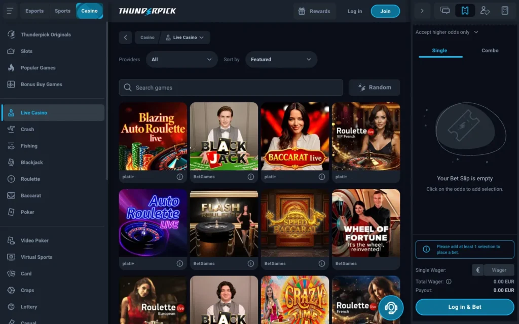Thunderpick: Live Casino