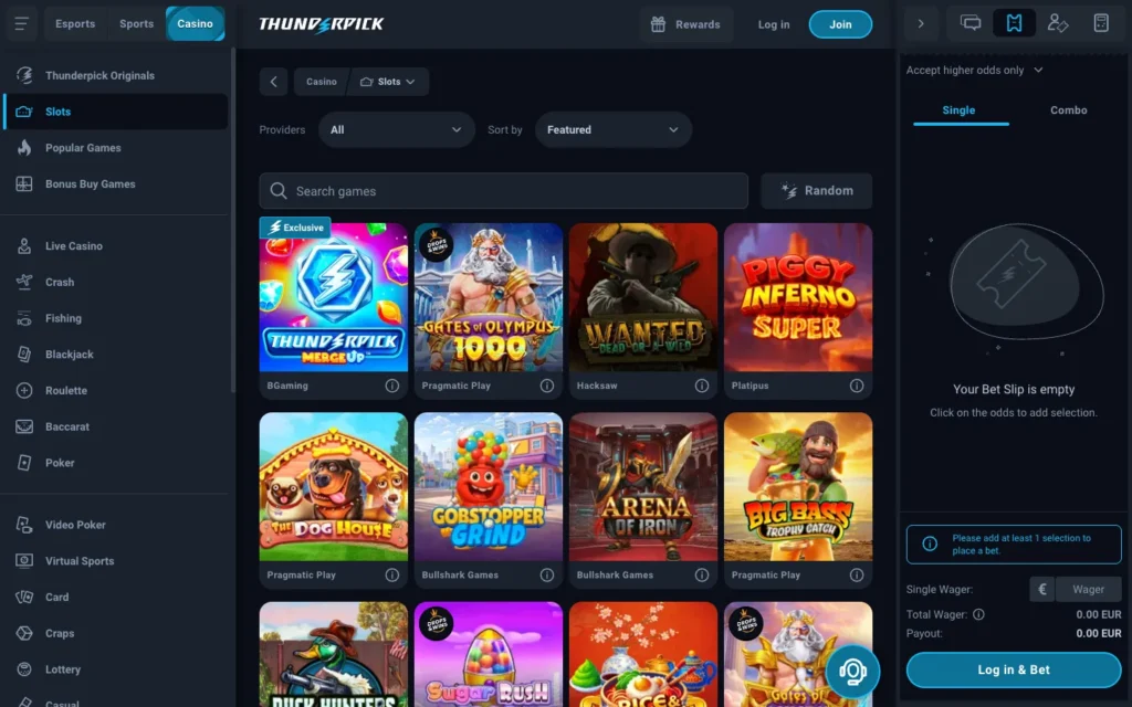Thunderpick: Slots