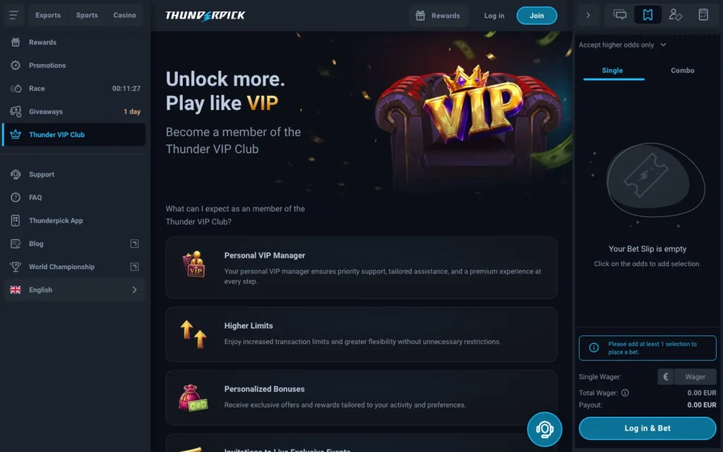 Thunderpick: VIP