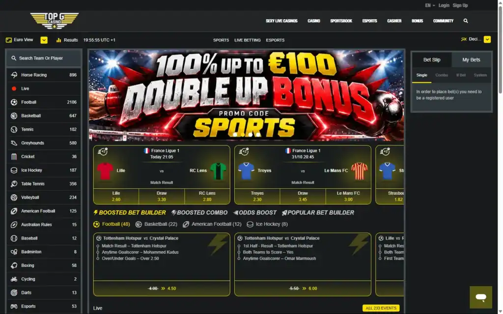 Top G Casino: Homepage