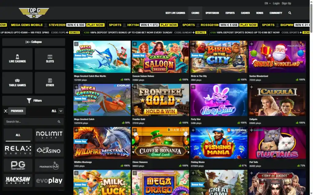 Top G Casino: Slots