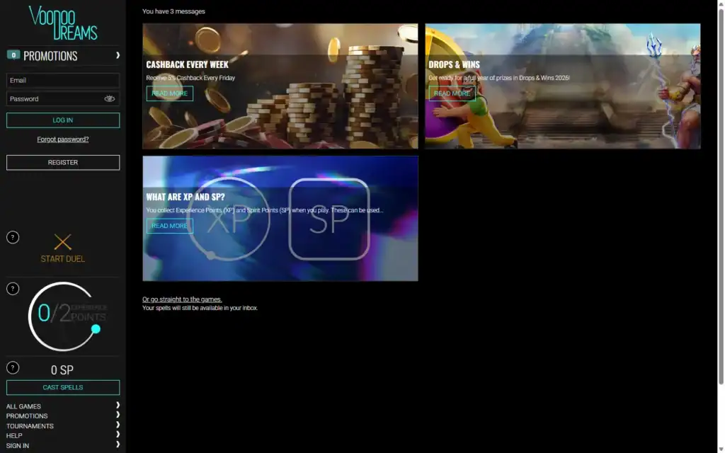 VoodooDreams Casino: Bonus