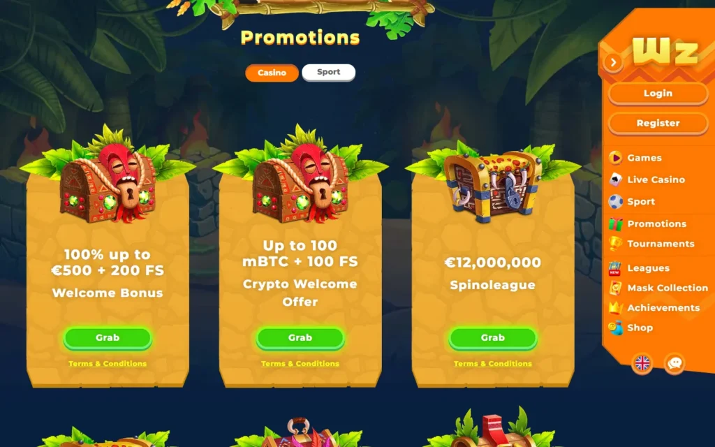 Wazamba: Bonus