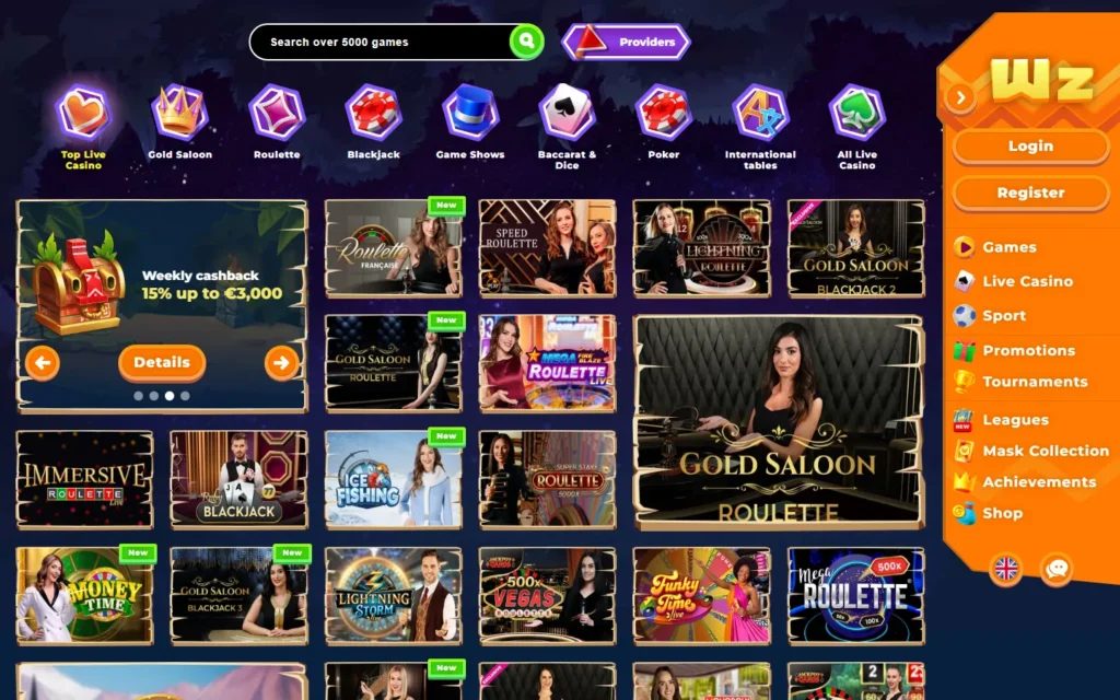 Wazamba: Live Casino
