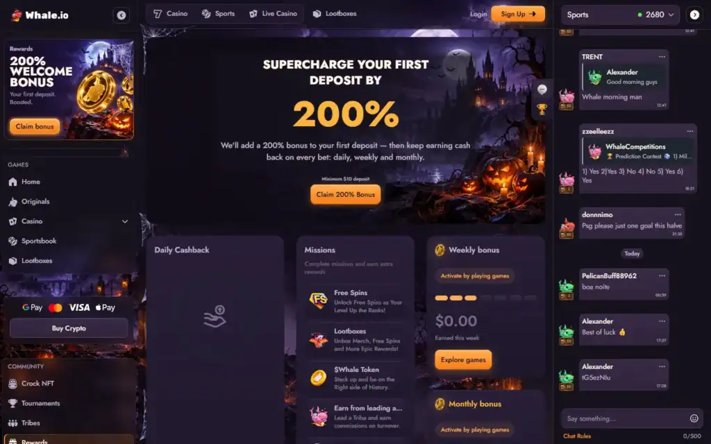 Whale Io Casino: Bonus