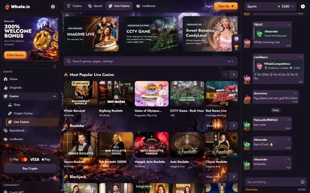 Whale Io Casino: Live Casino