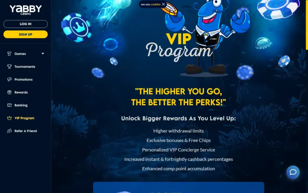 Yabby Casino: VIP