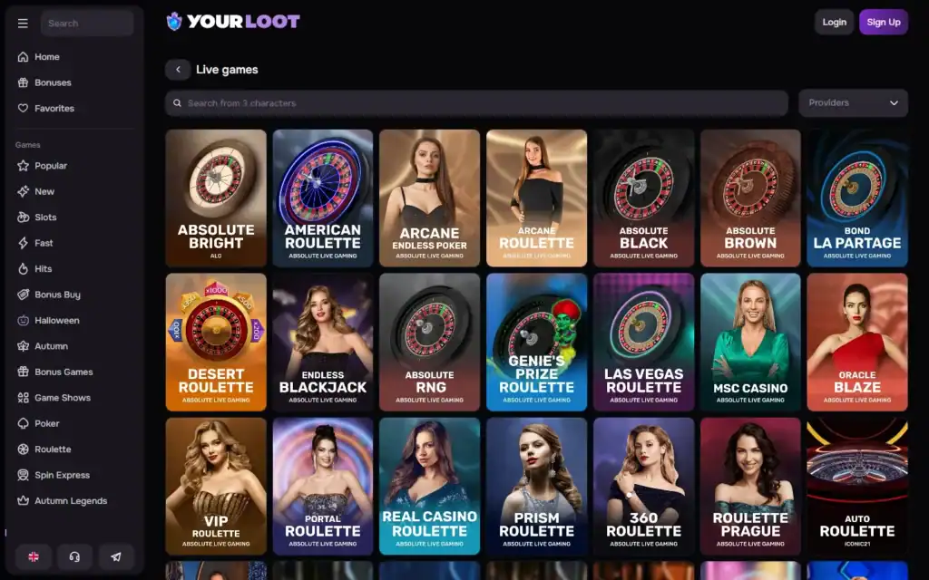 Your Loot (YourLoot.io): Live Casino