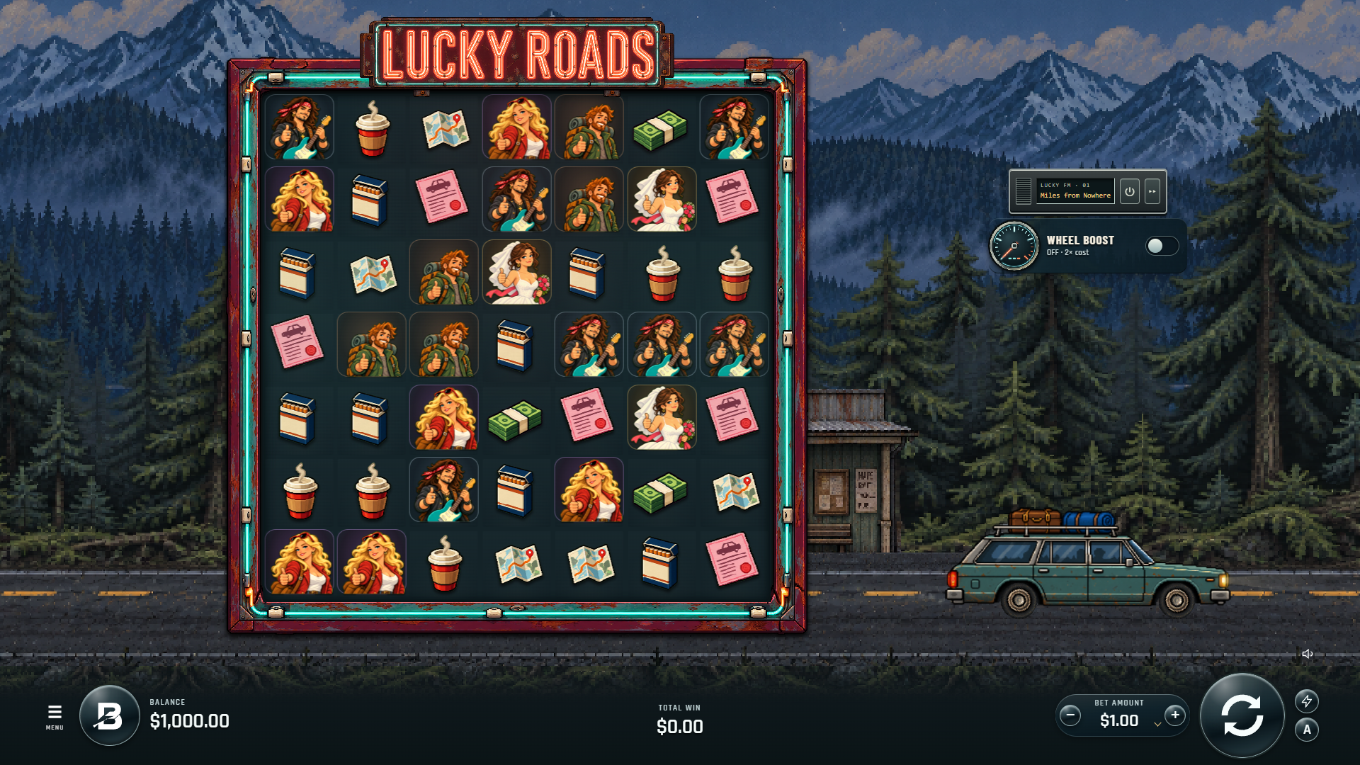 Lucky Roads slot gameplay reels