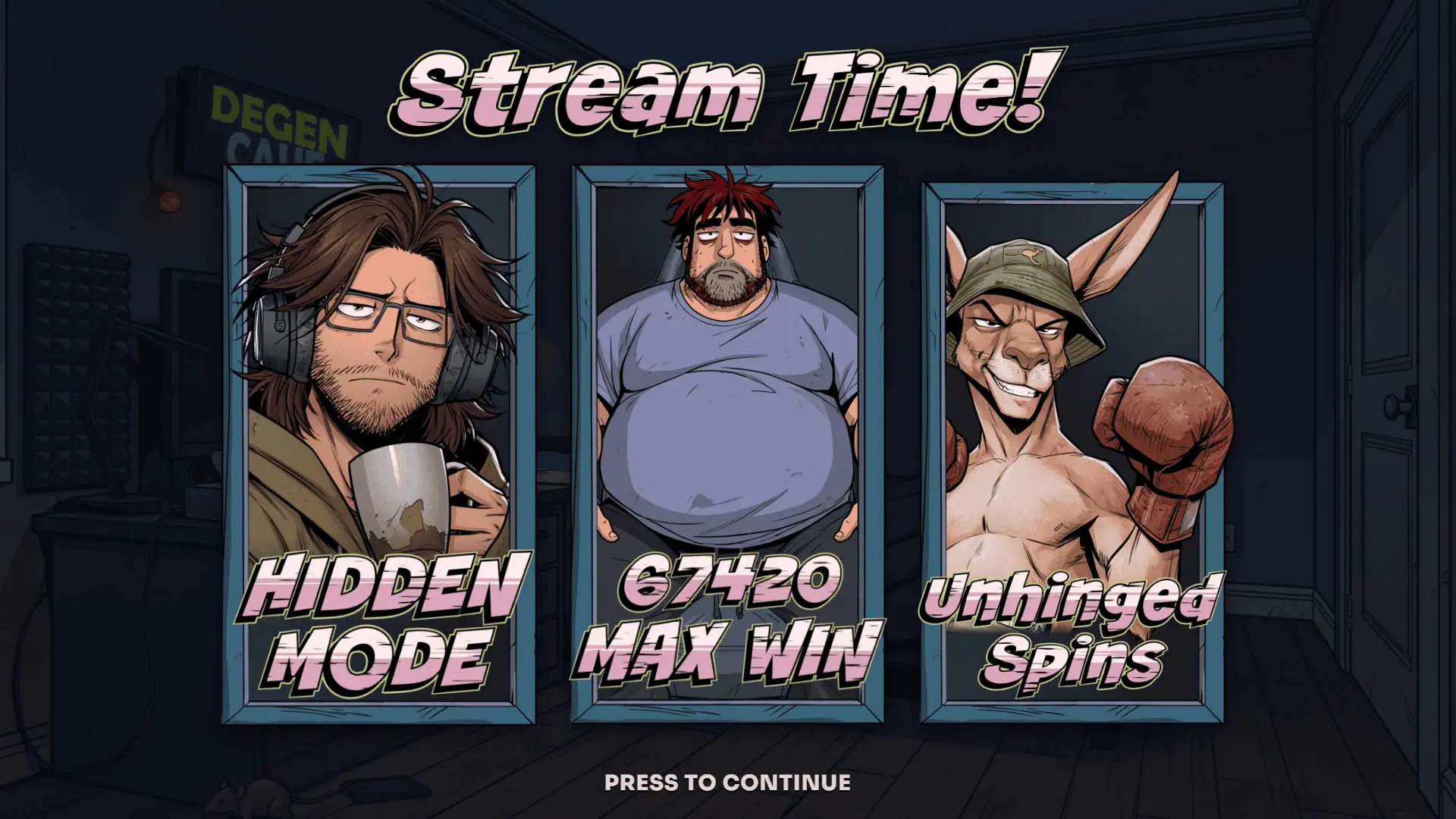 Stream Time slot intro screen