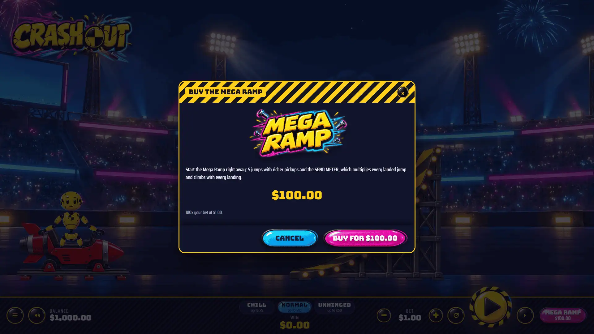 Crash Out bonus buy menu