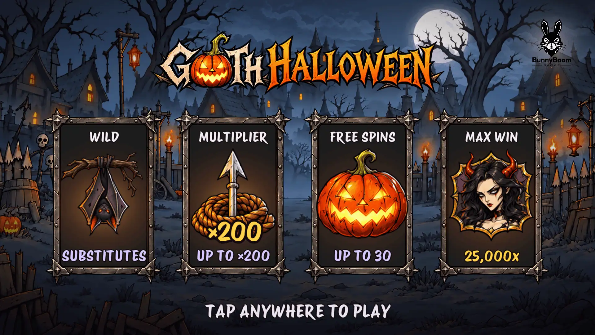 Goth Halloween slot intro screen