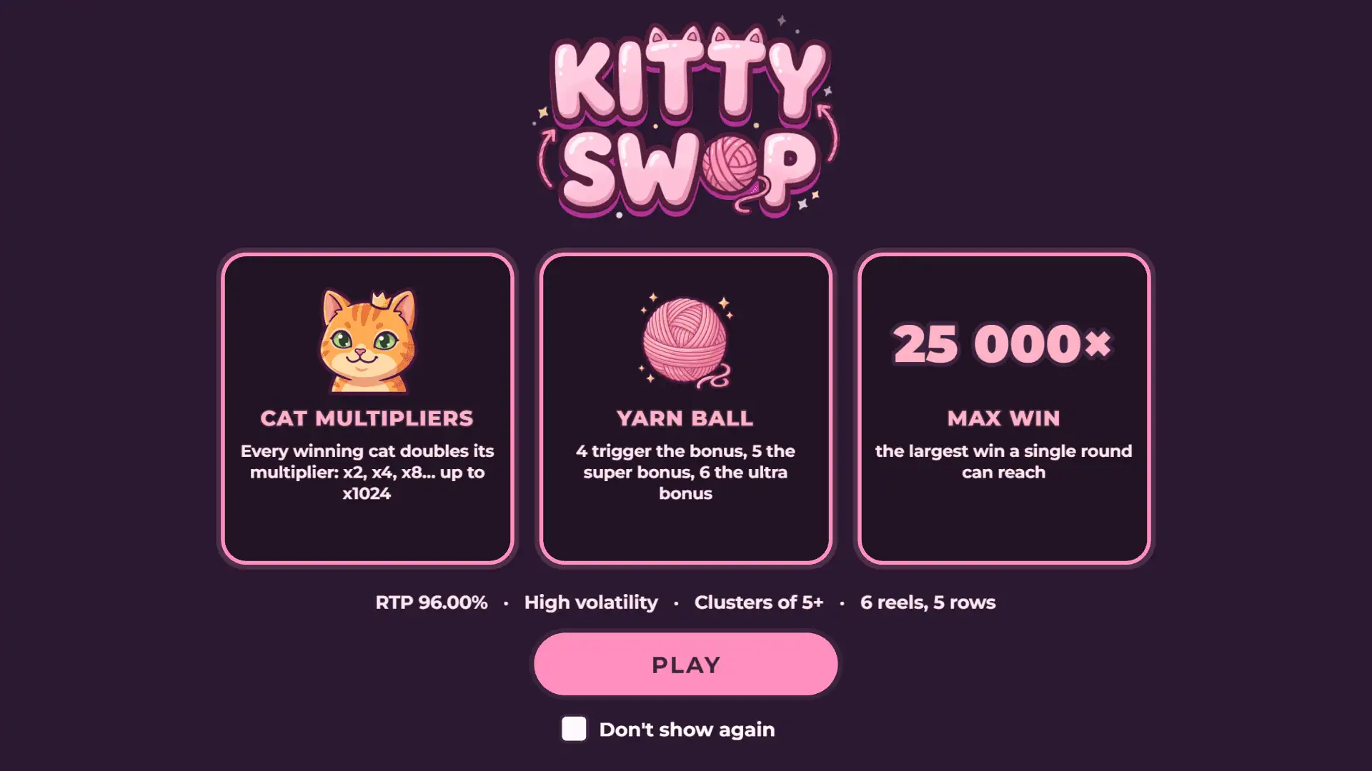 Kitty Swap slot intro screen