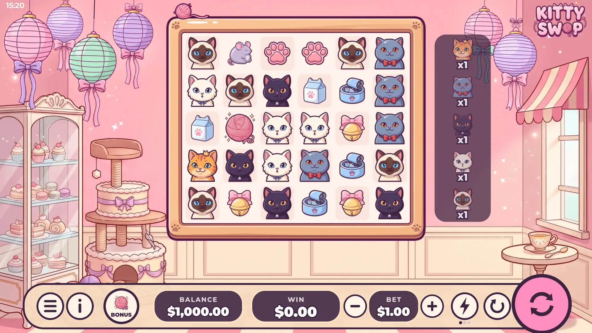 Kitty Swap slot gameplay reels
