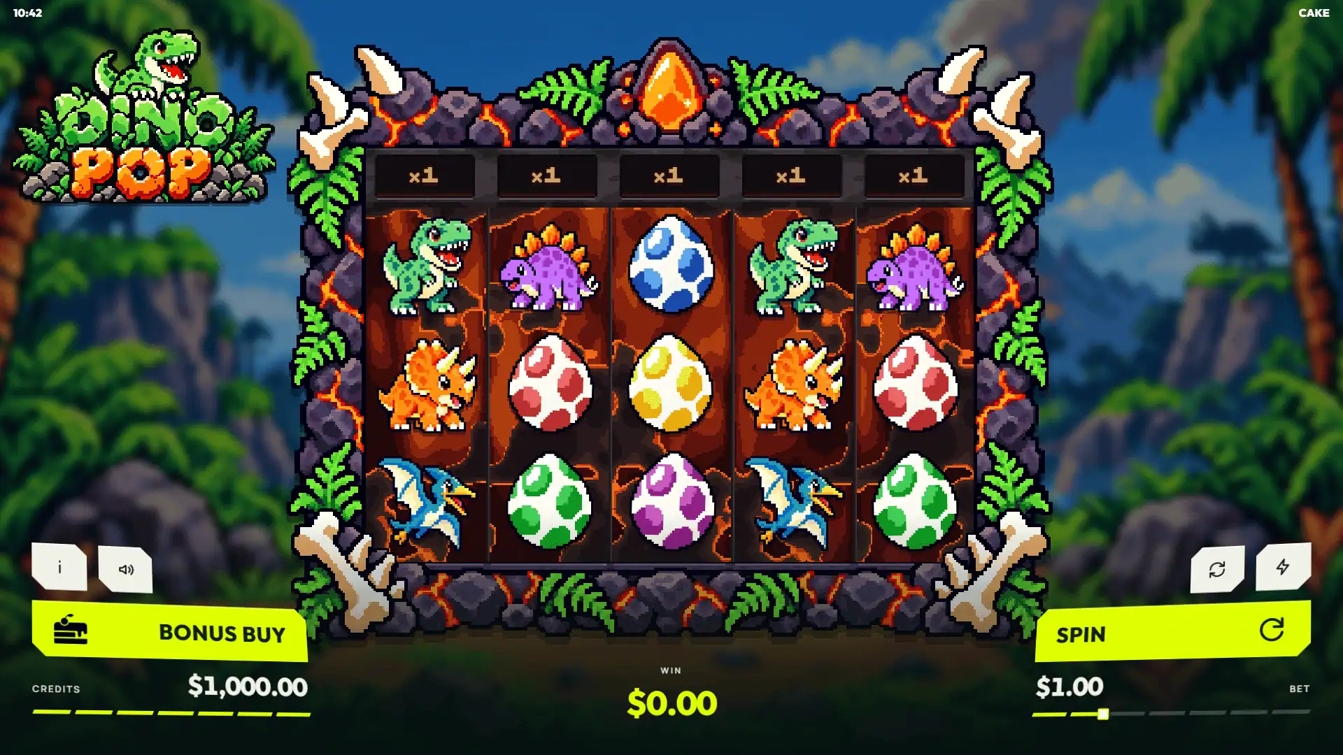 Dino Pop slot gameplay reels