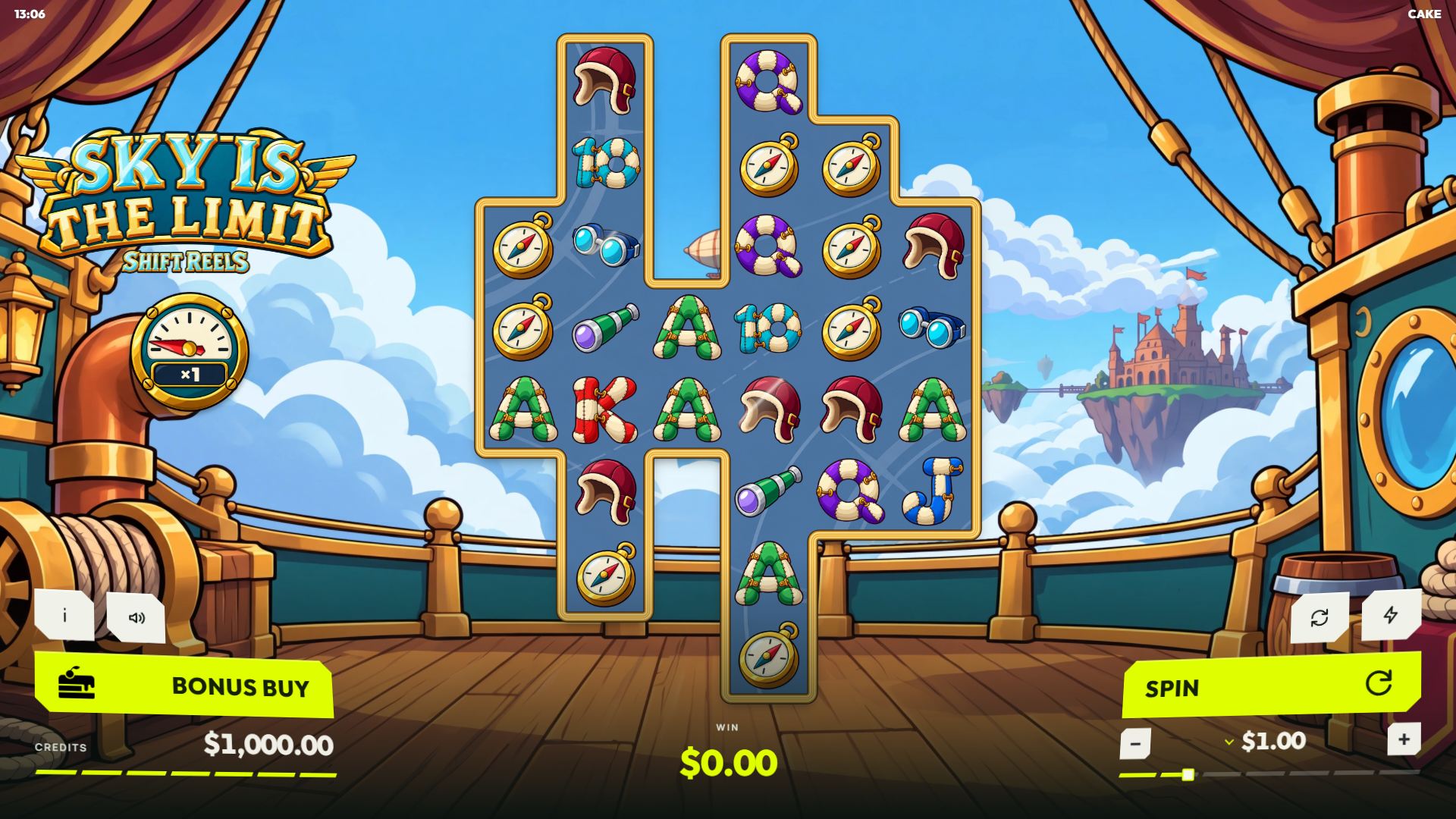 Sky Is The Limit slot gameplay reels
