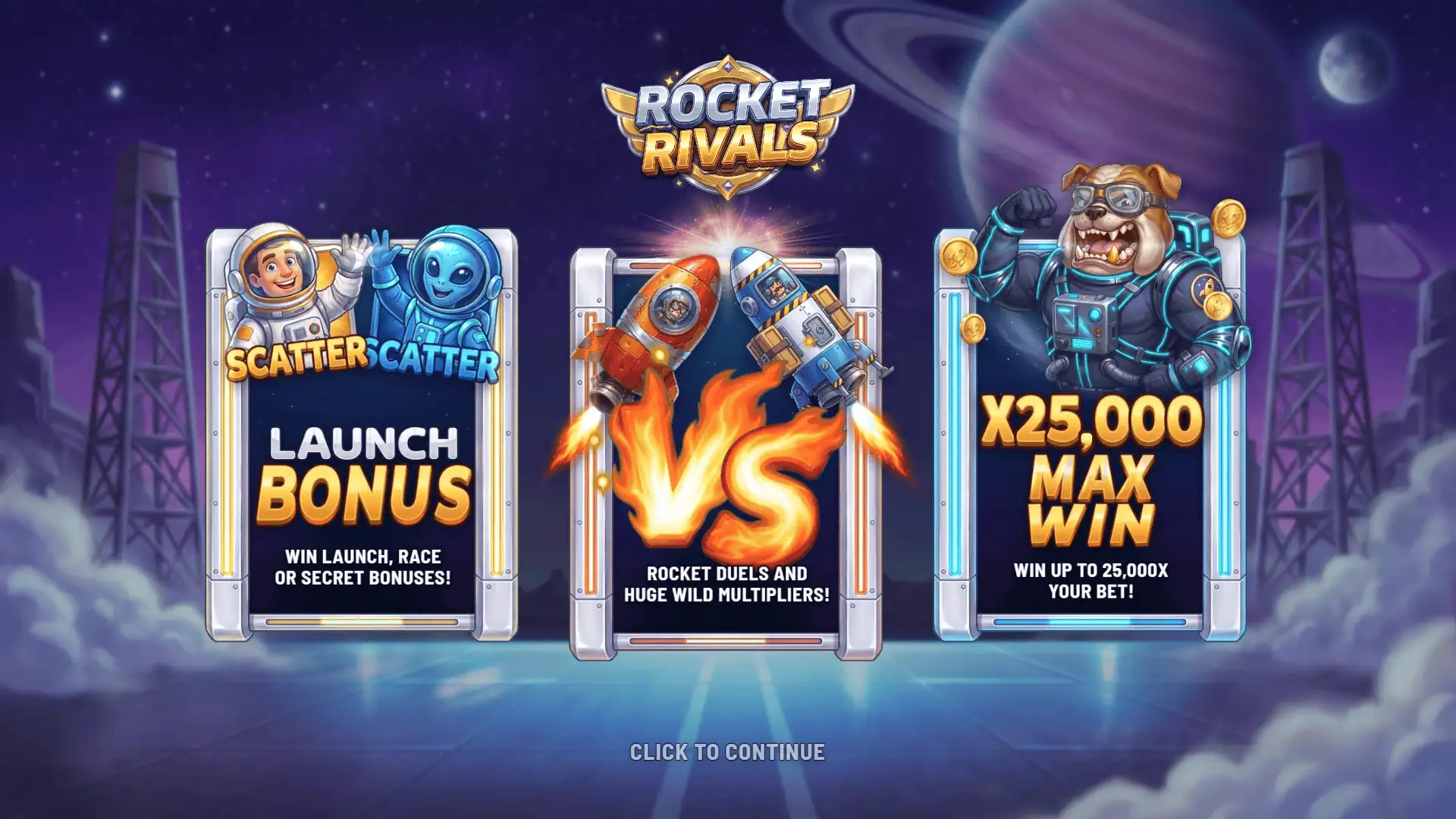Rocket Rivals slot intro screen