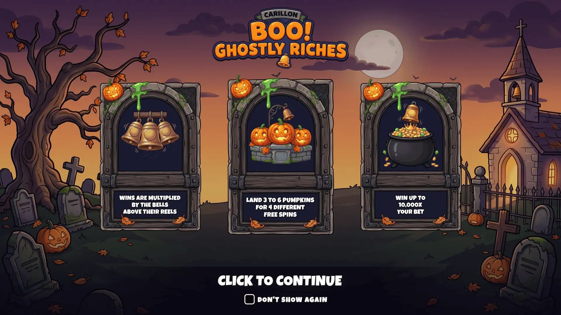 Boo ! Ghostly Riches slot intro screen