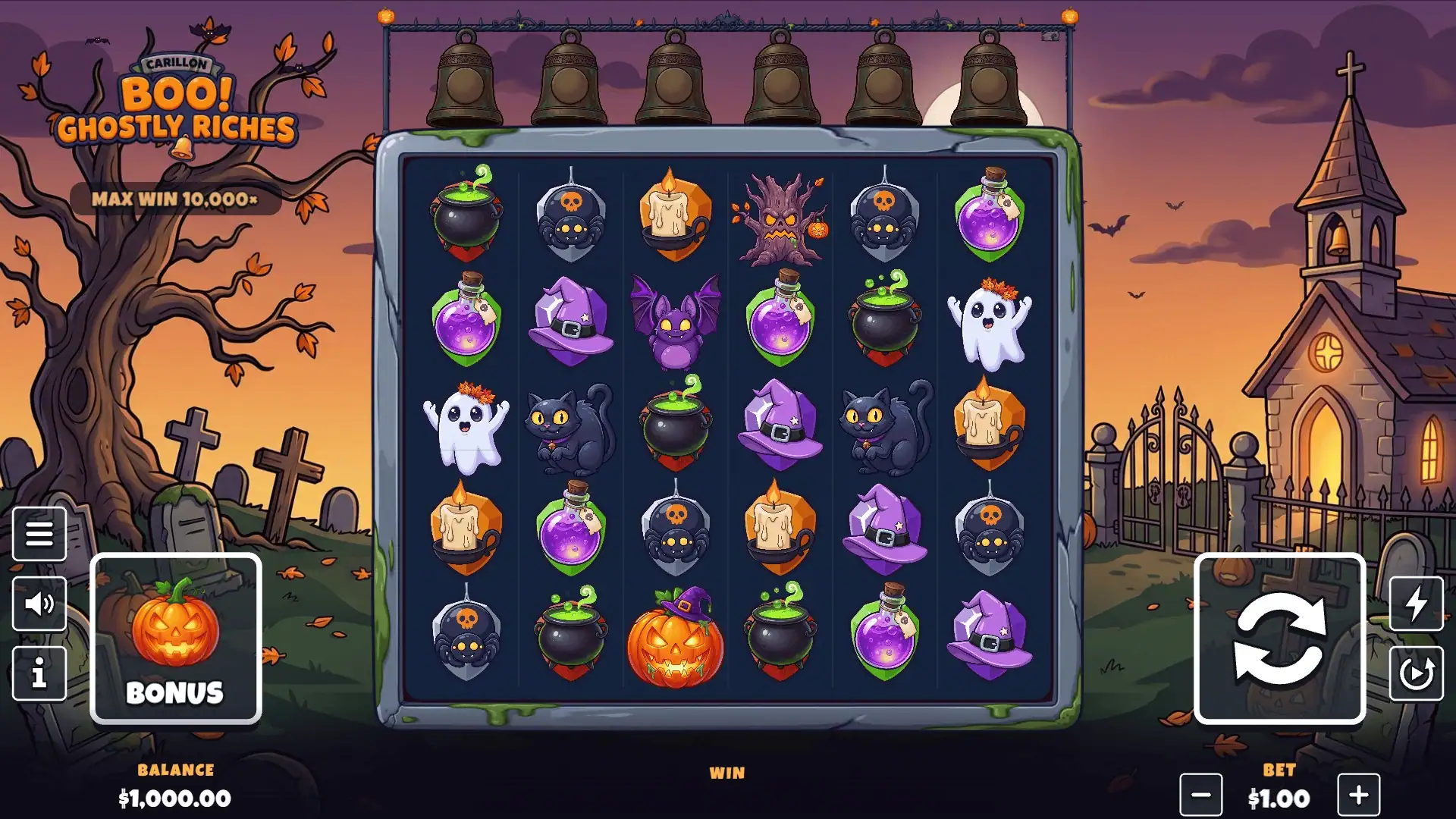 Boo ! Ghostly Riches slot gameplay reels