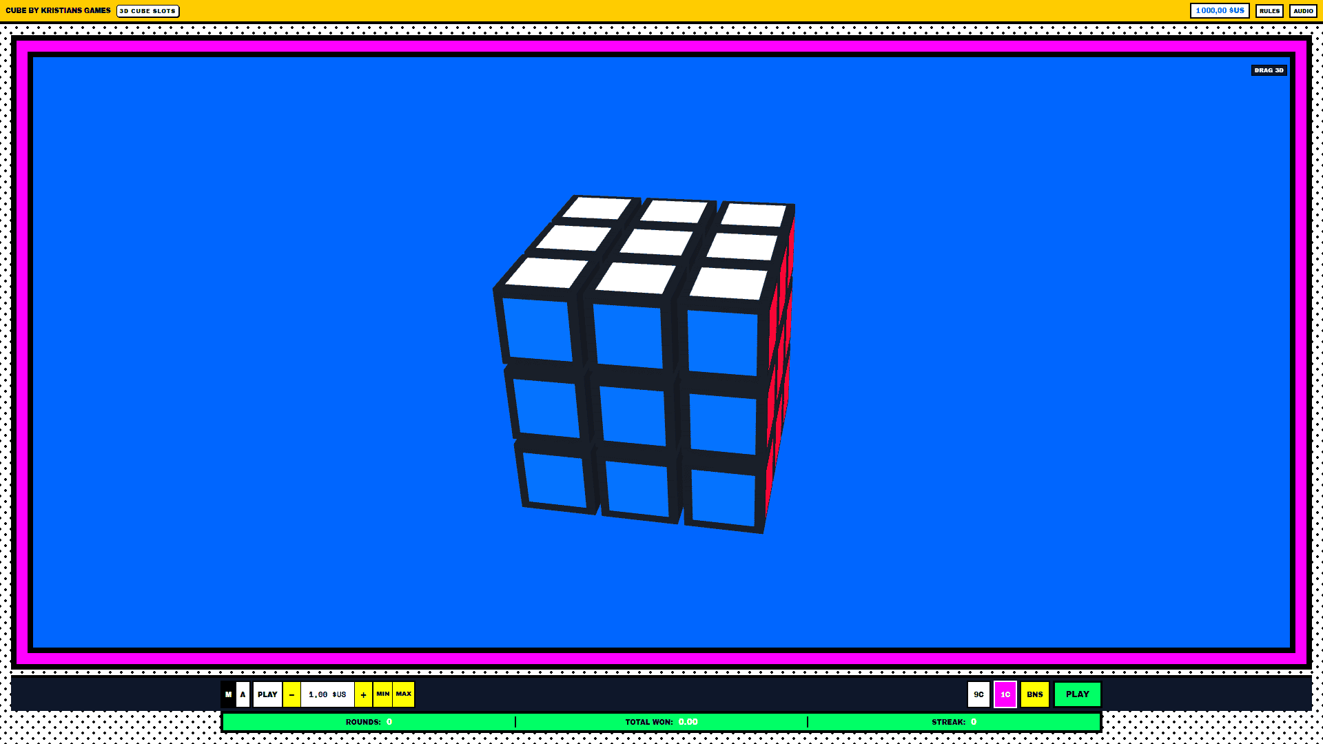 Cube slot gameplay reels