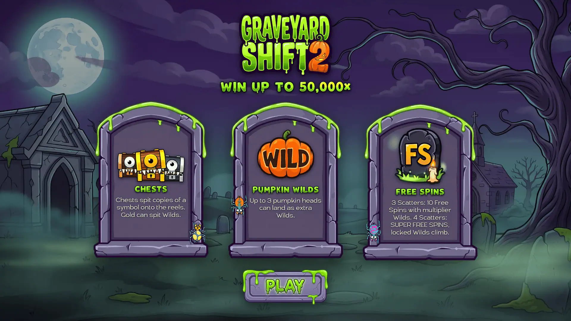 Graveyard Shift 2 slot intro screen