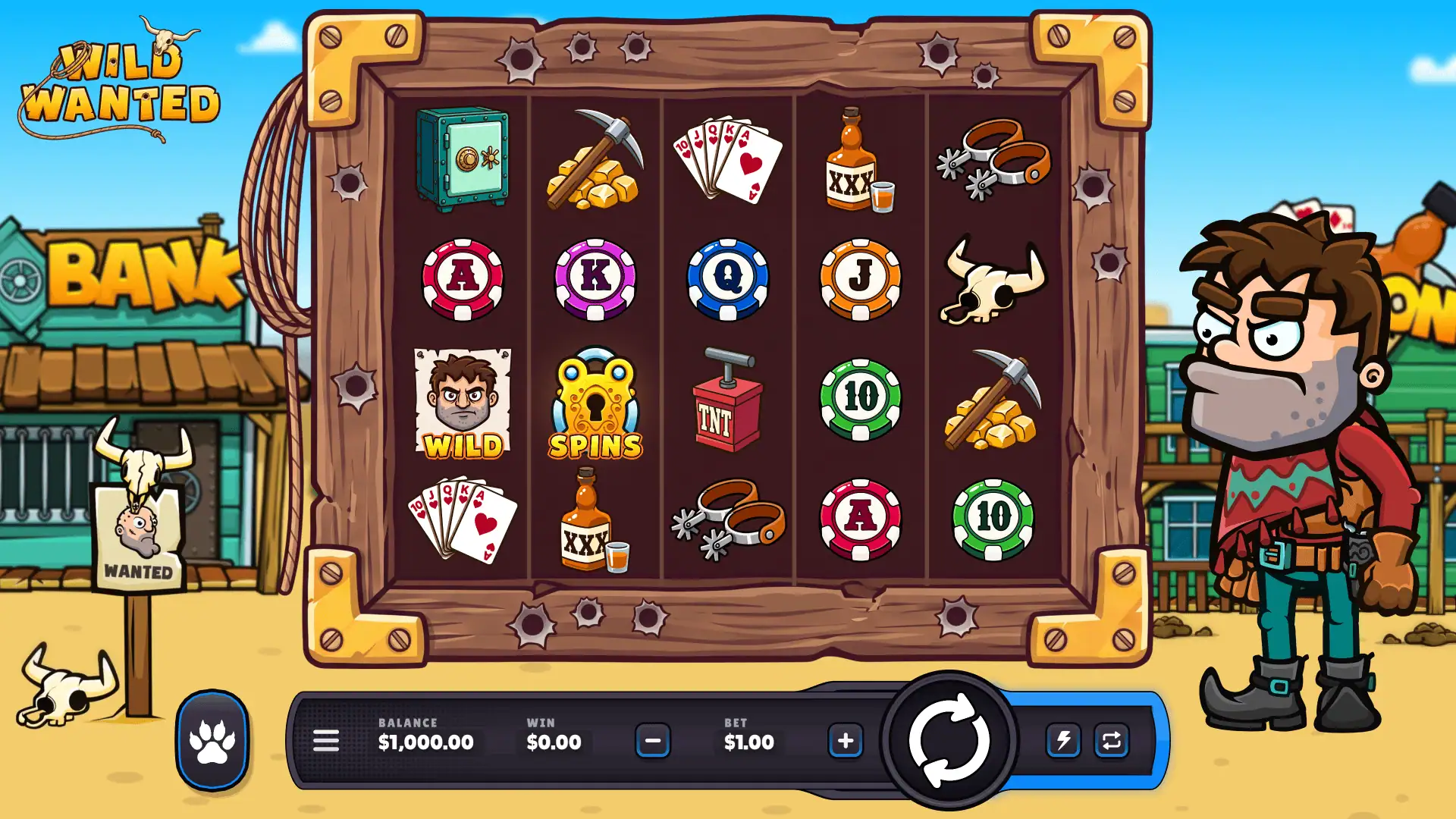 Wild Wanted slot gameplay reels