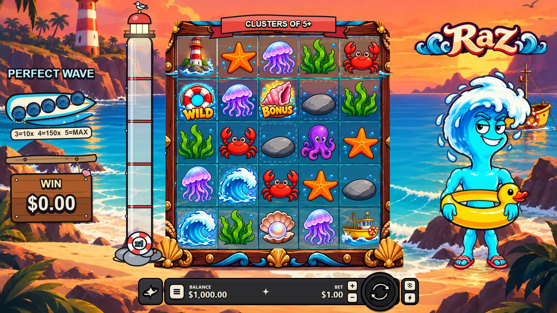 Raz slot gameplay reels