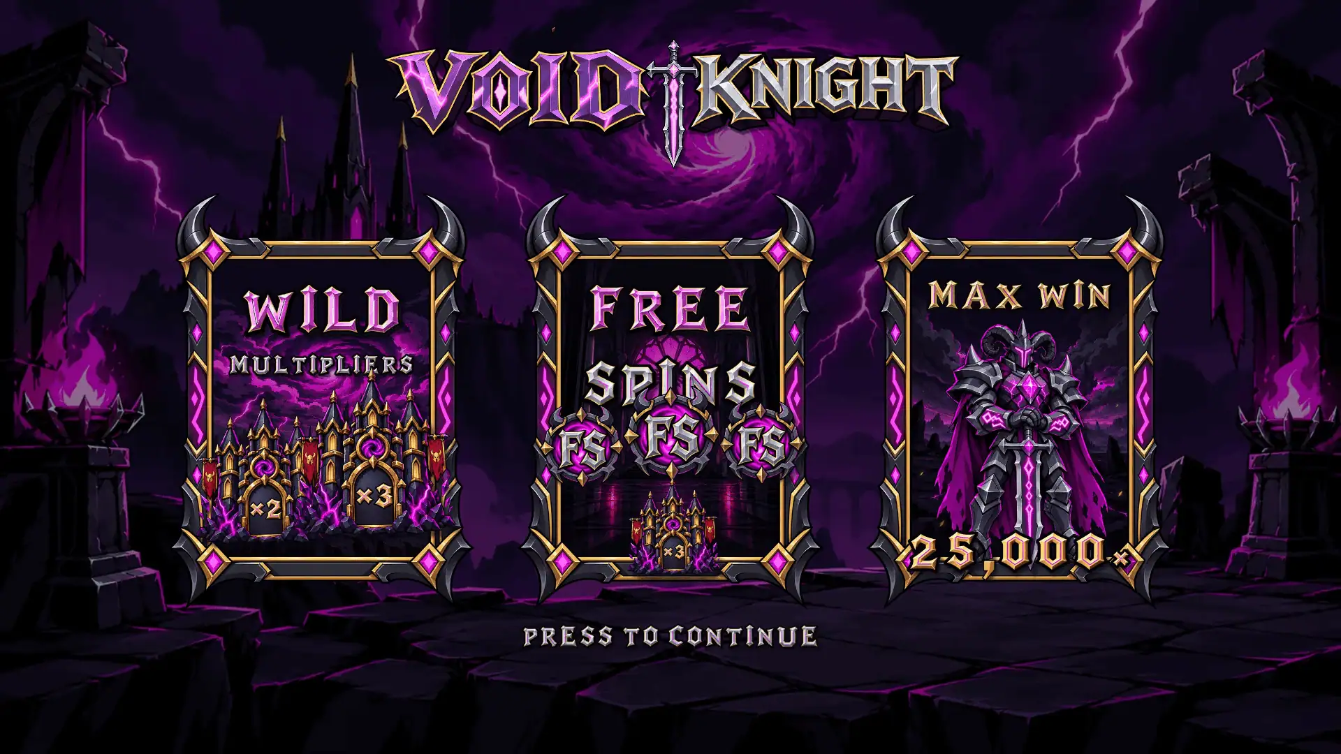 Void Knight slot intro screen