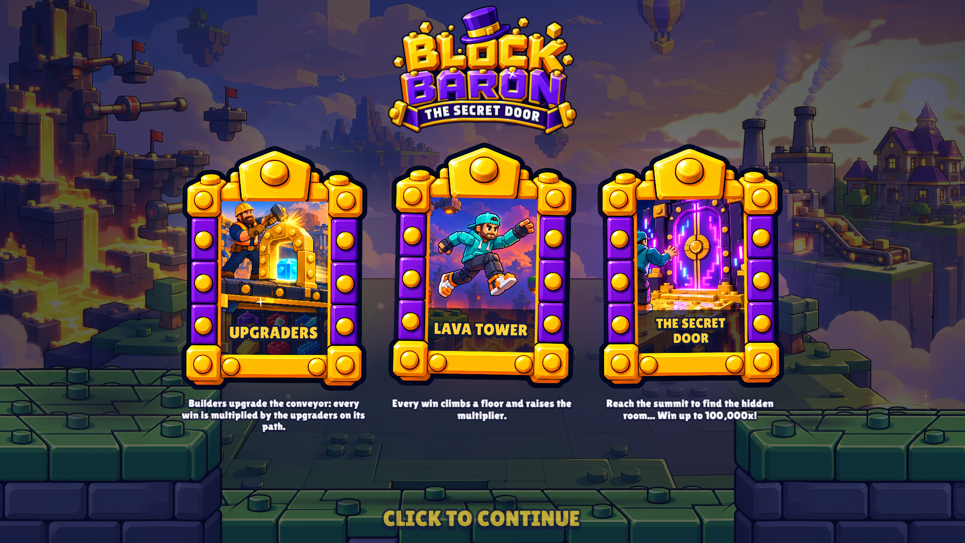Block Baron slot intro screen