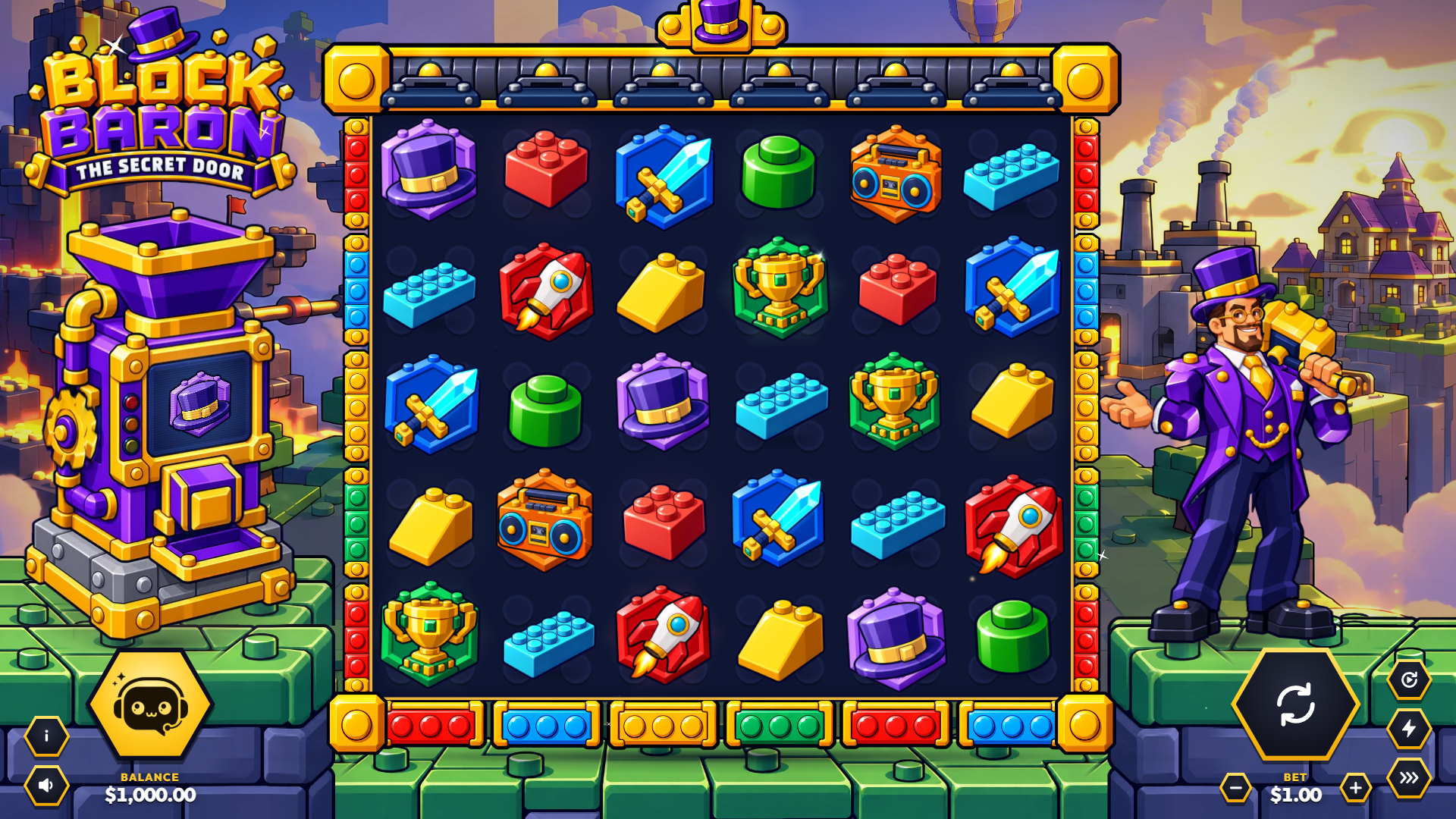 Block Baron slot gameplay reels