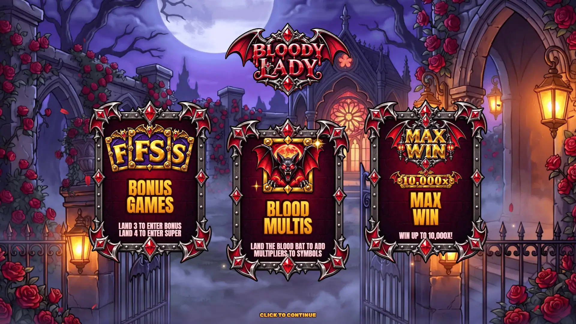 Bloody Lady slot intro screen