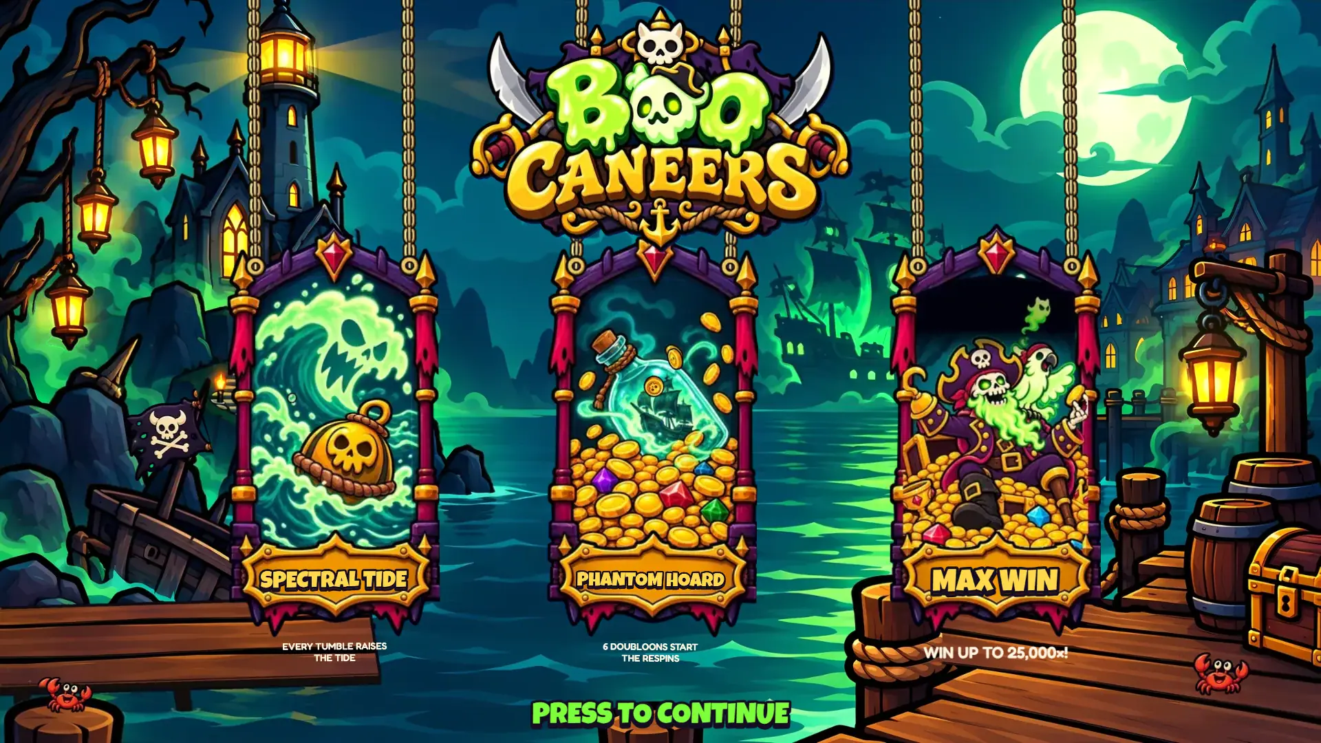 Boo Caneers slot intro screen