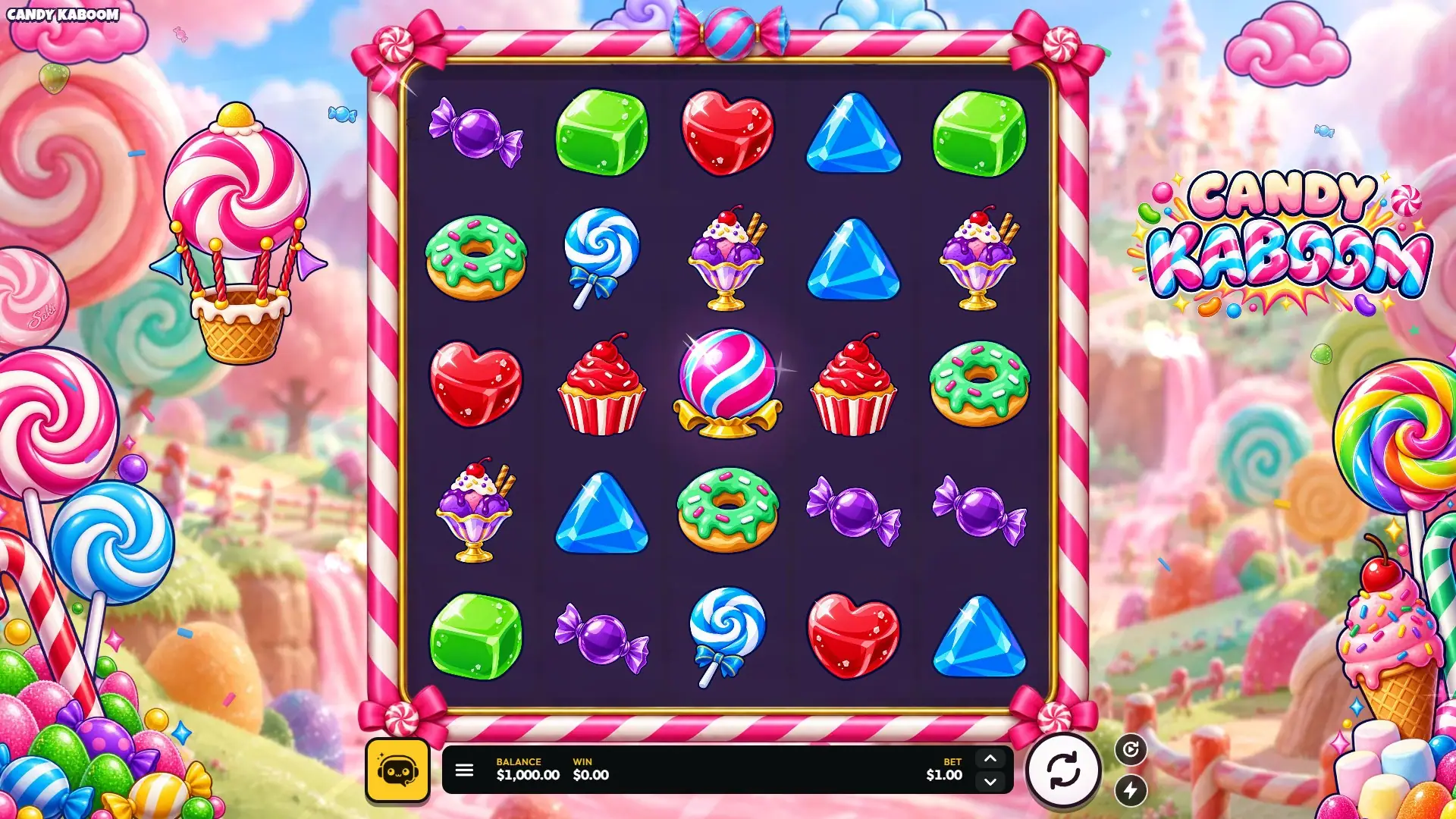 Candy Kaboom slot gameplay reels