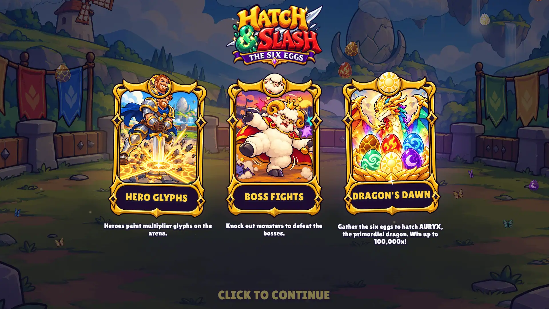 Hatch & Slash slot intro screen