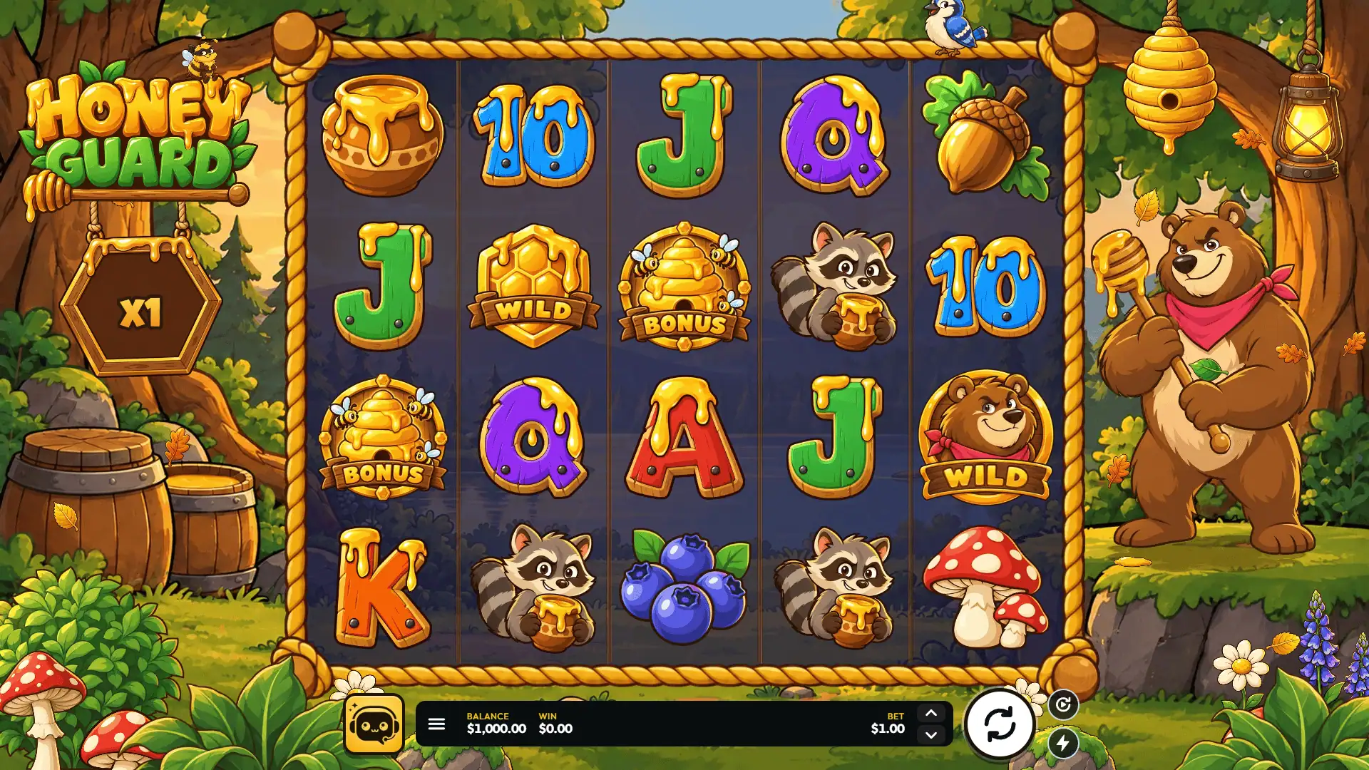 Honey Guard slot gameplay reels