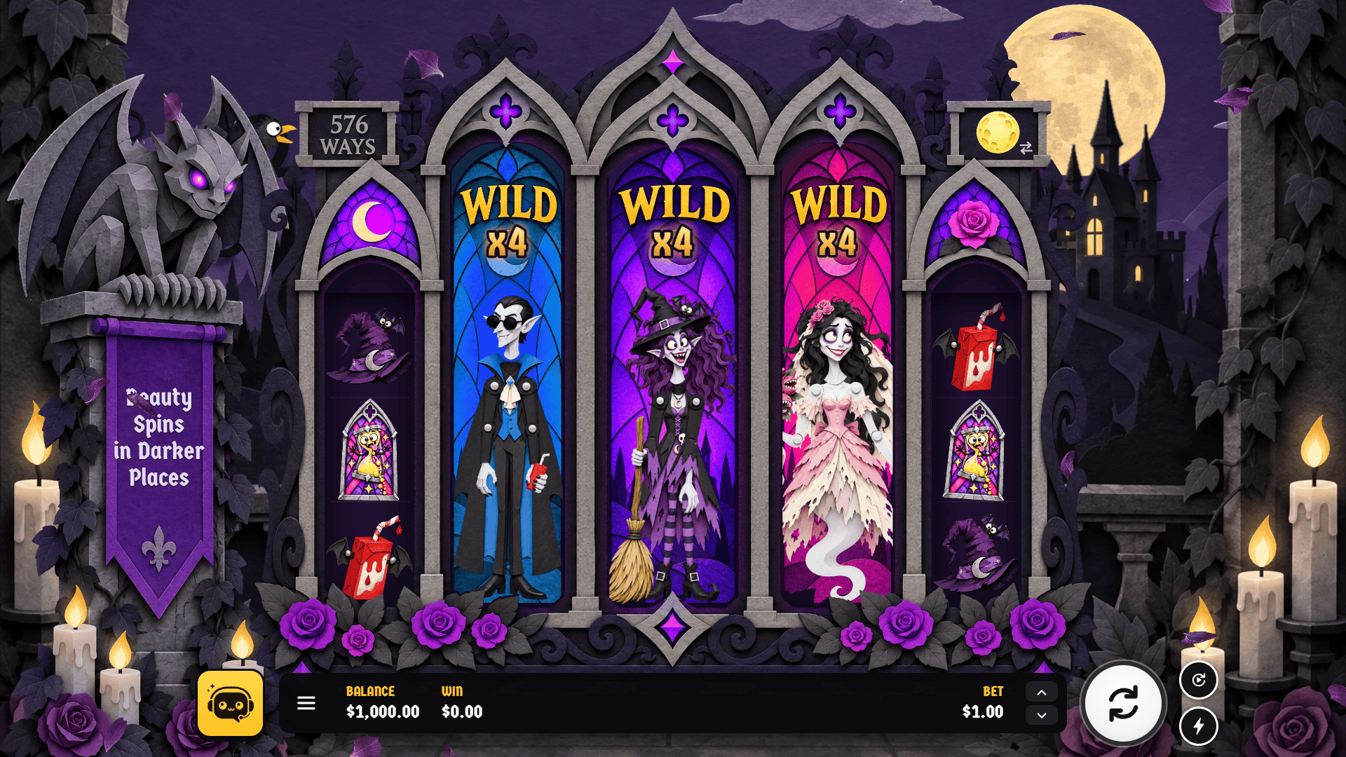 Lunatic Lodge slot gameplay reels