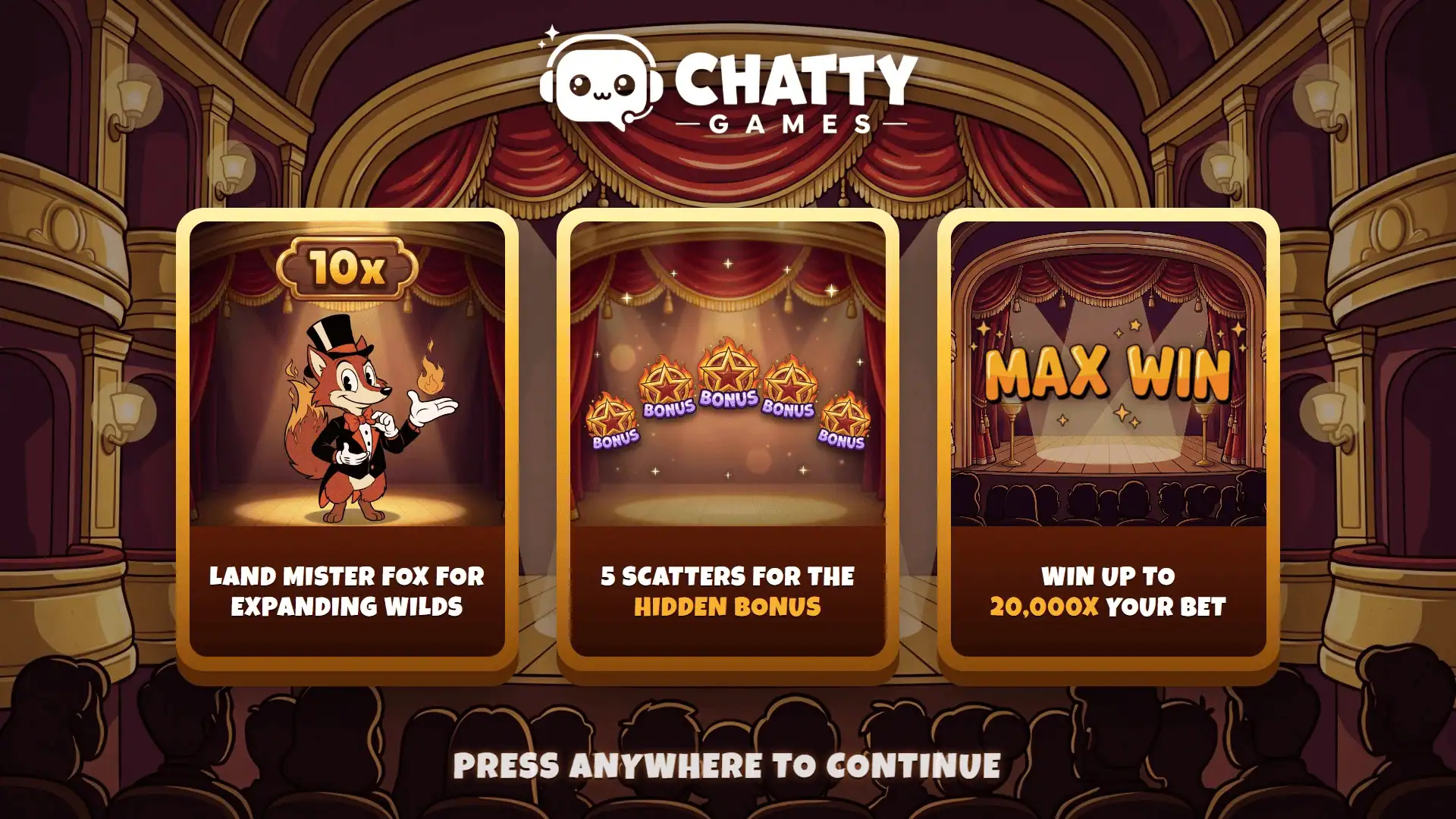 Mister Fox slot intro screen