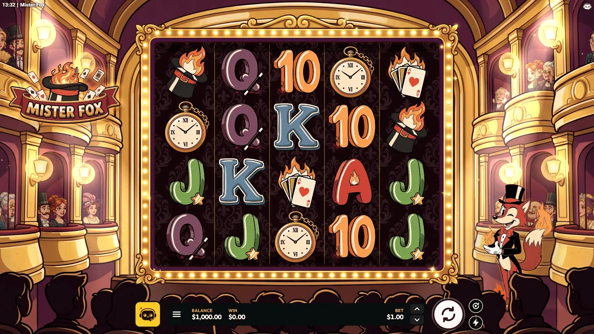 Mister Fox slot gameplay reels