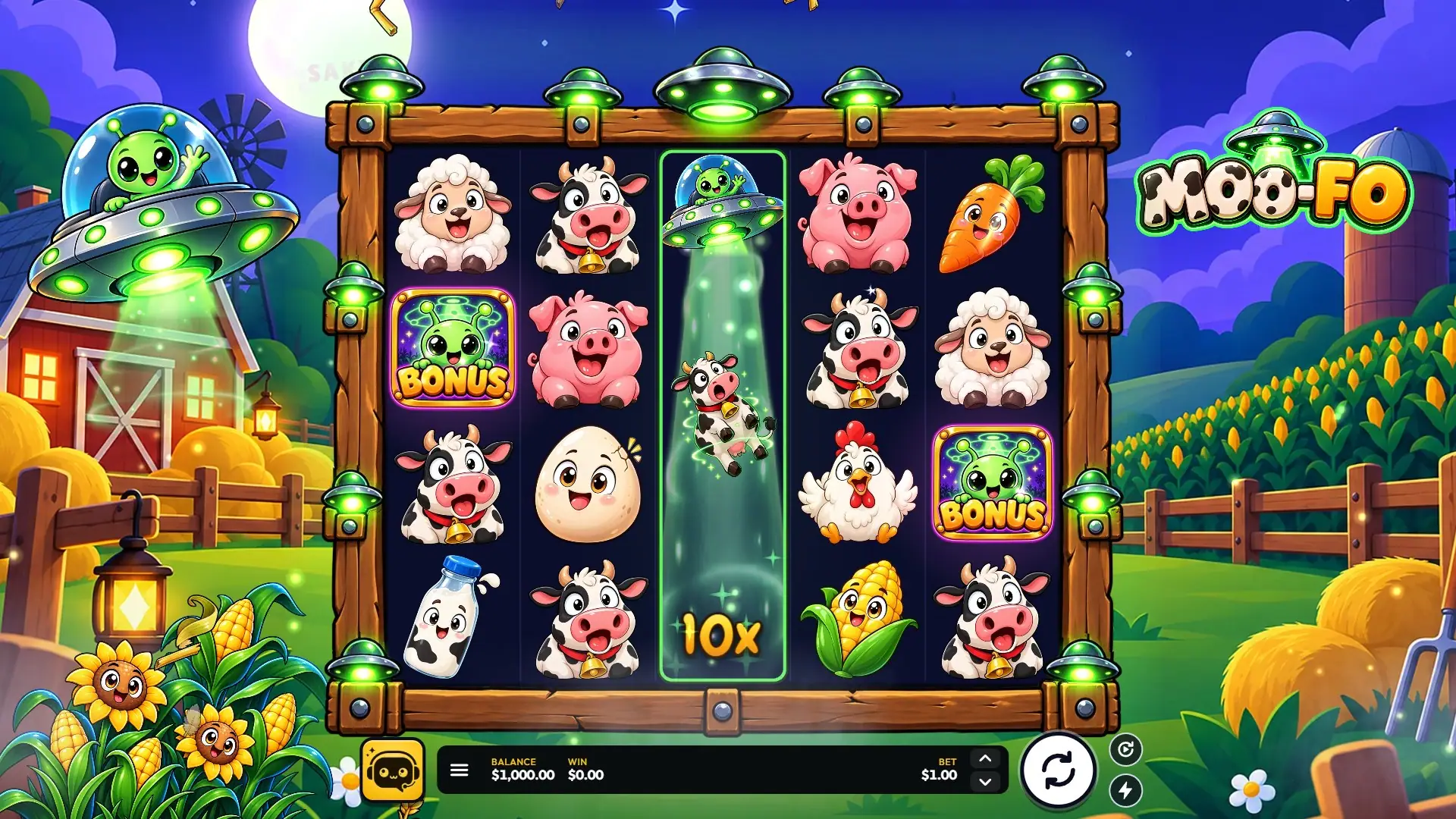 Moo-fo slot gameplay reels