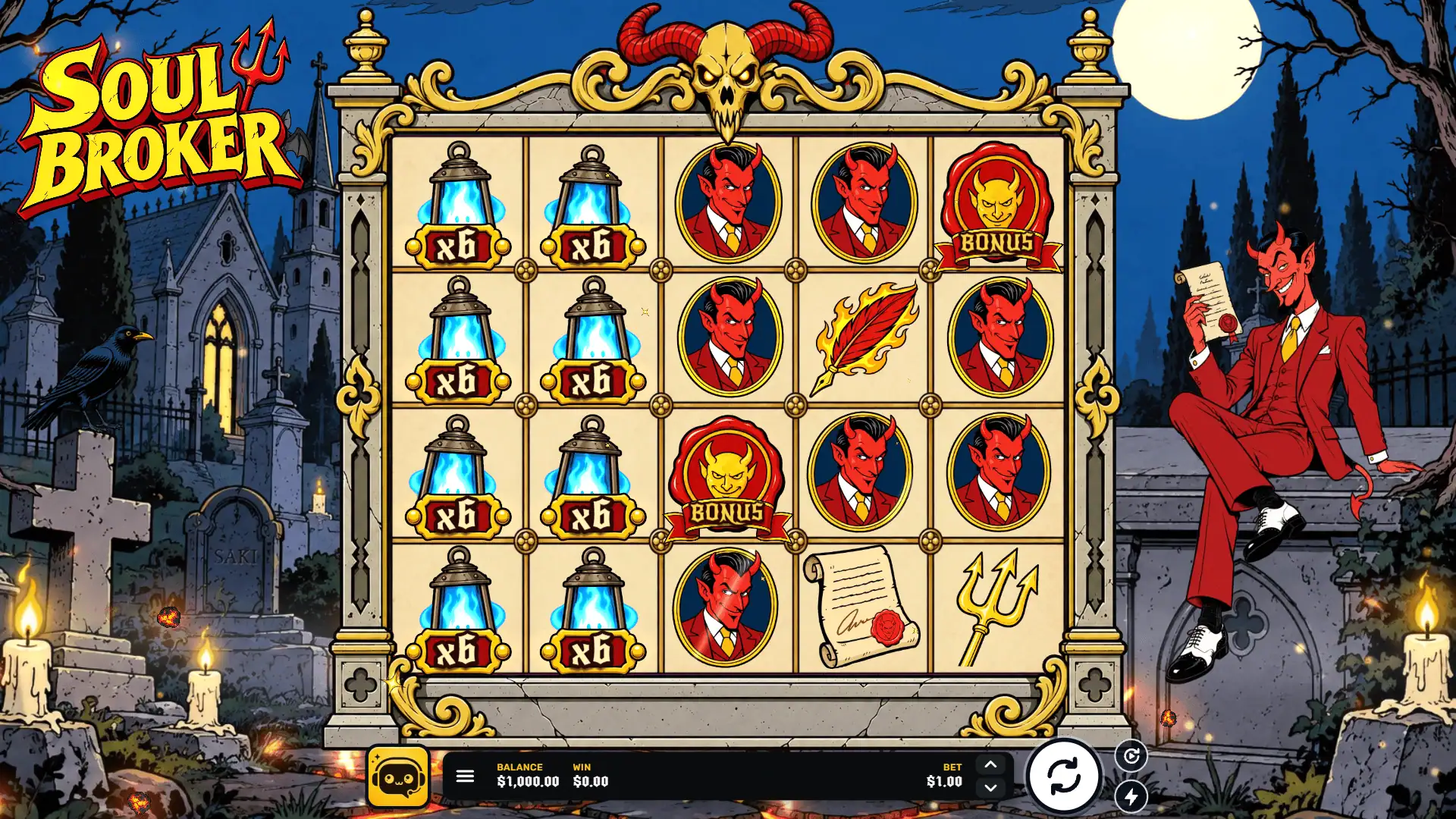 Soul Broker slot gameplay reels