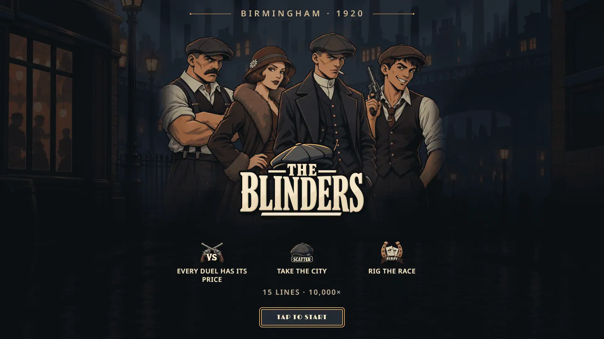 The Blinders slot intro screen