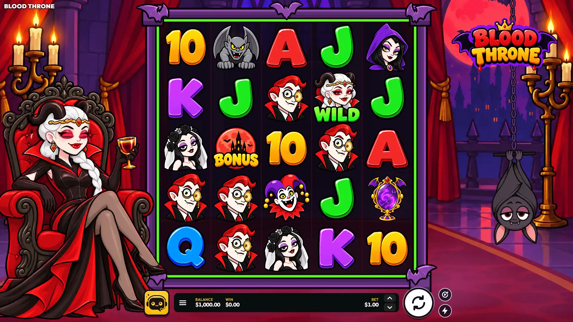 Blood Throne slot gameplay reels