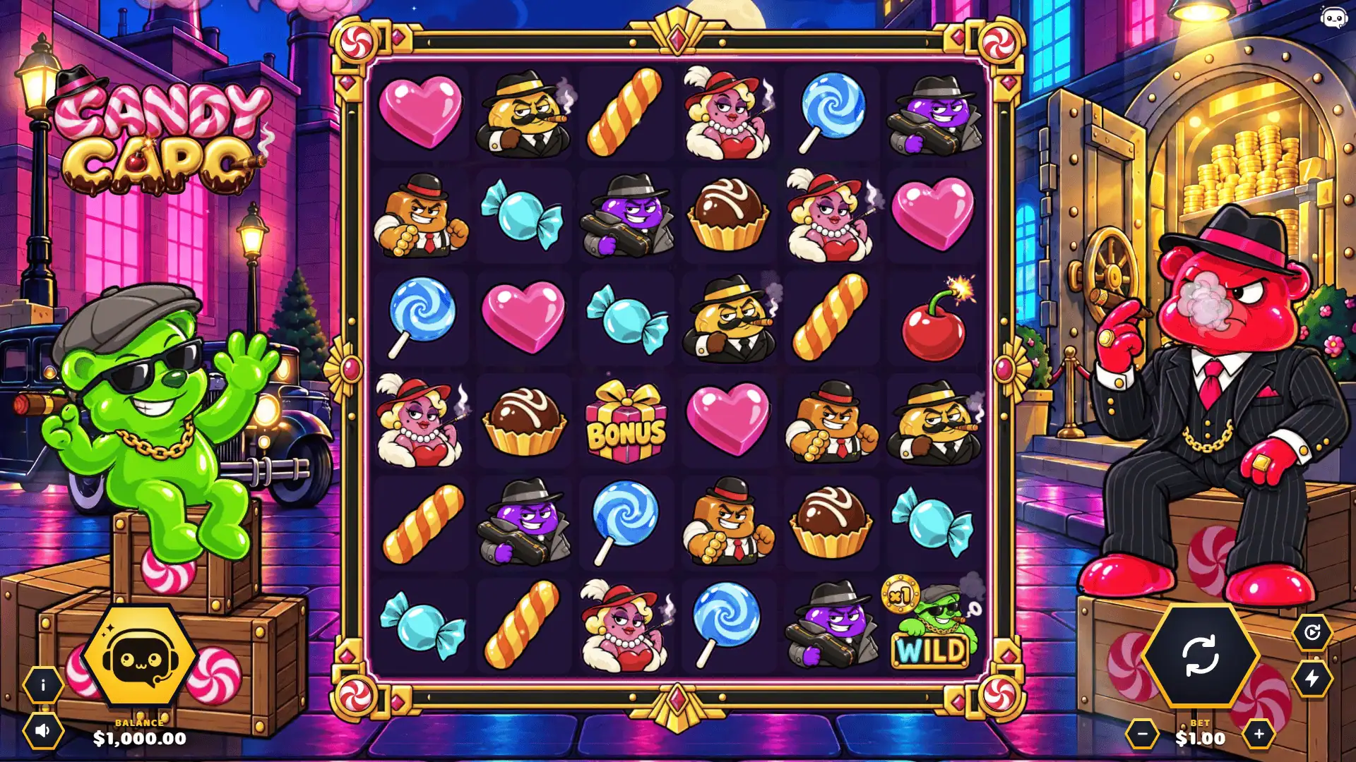 Candy Capo slot gameplay reels