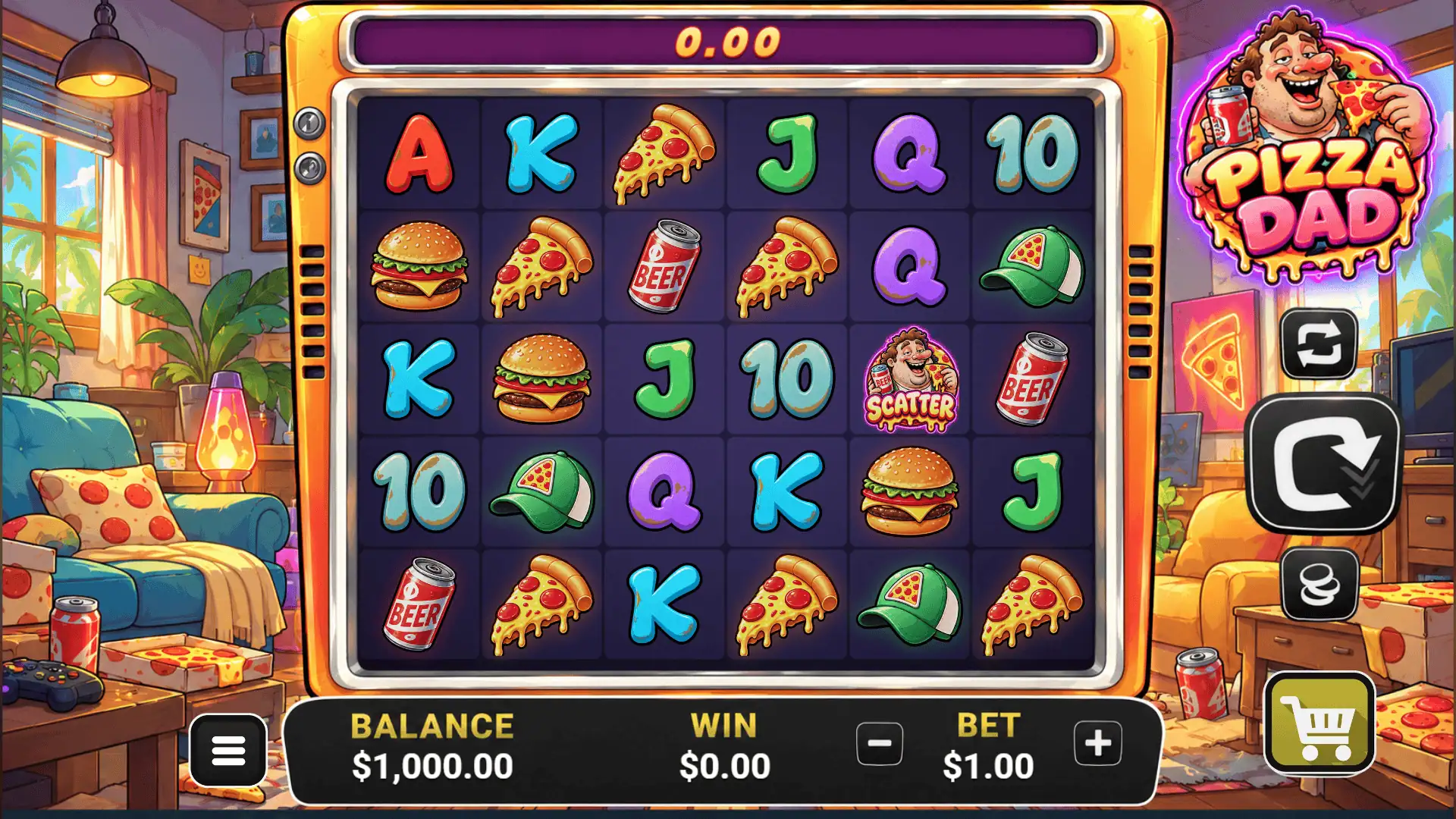 Pizza Dad slot gameplay reels