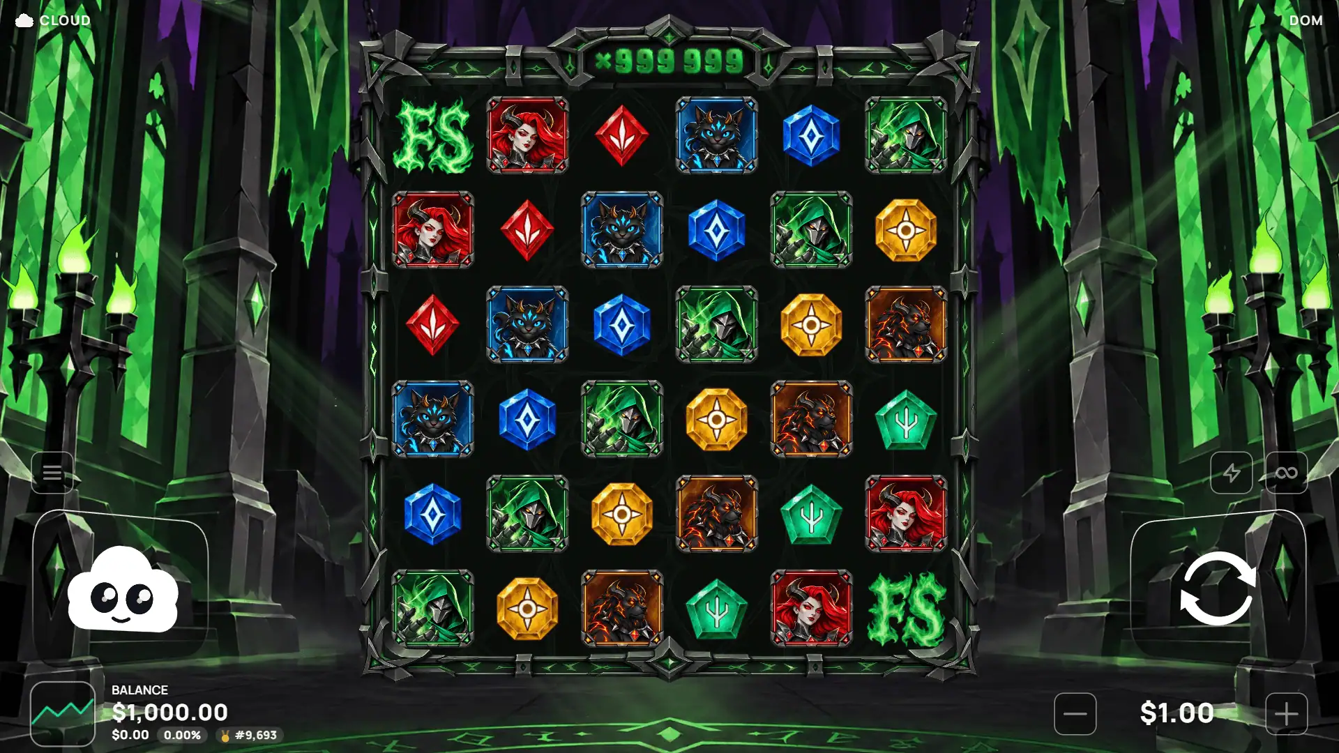 Dom slot gameplay reels