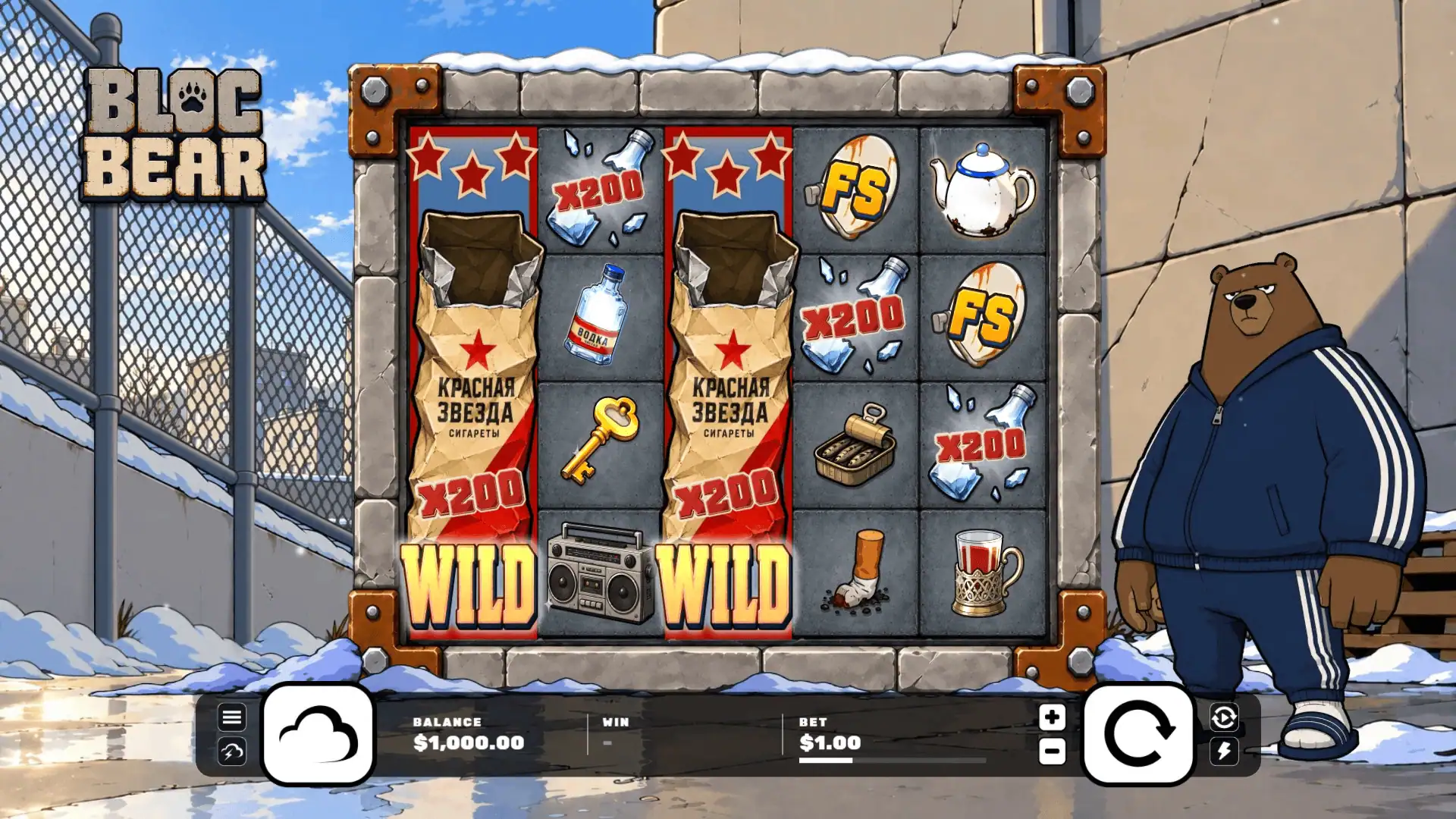 Bloc Bear slot gameplay reels
